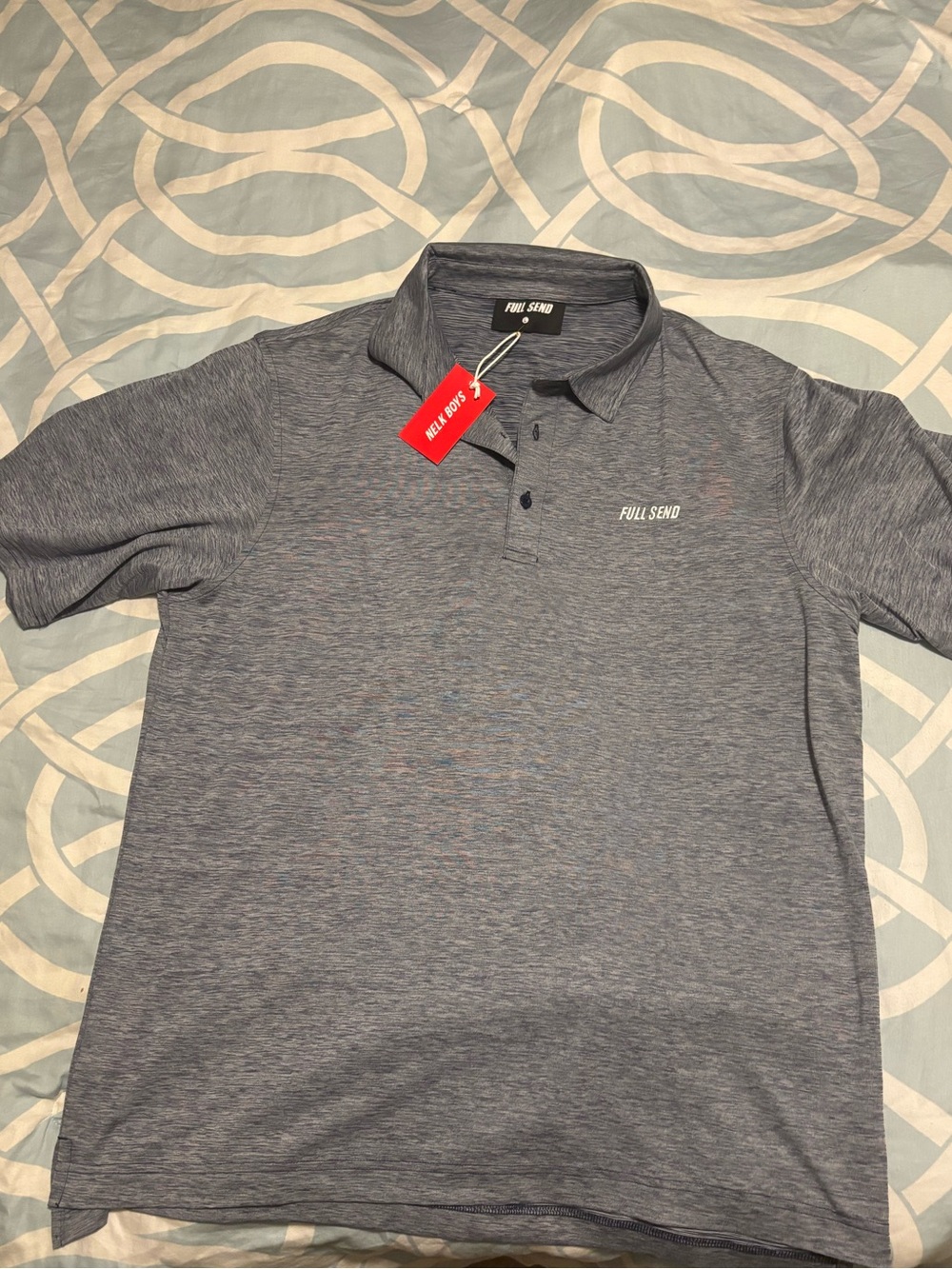 Full Send Men's Heather Gray Polo Shirt